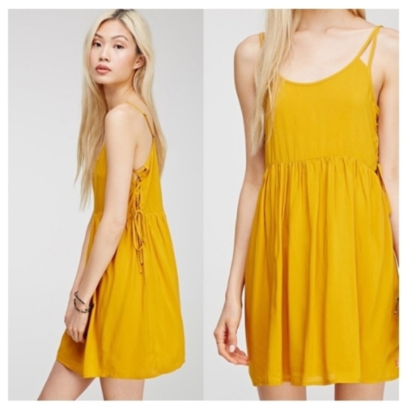 NWT Mustard Yellow Sleeveless Sun Dress Small - Picture 1 of 6